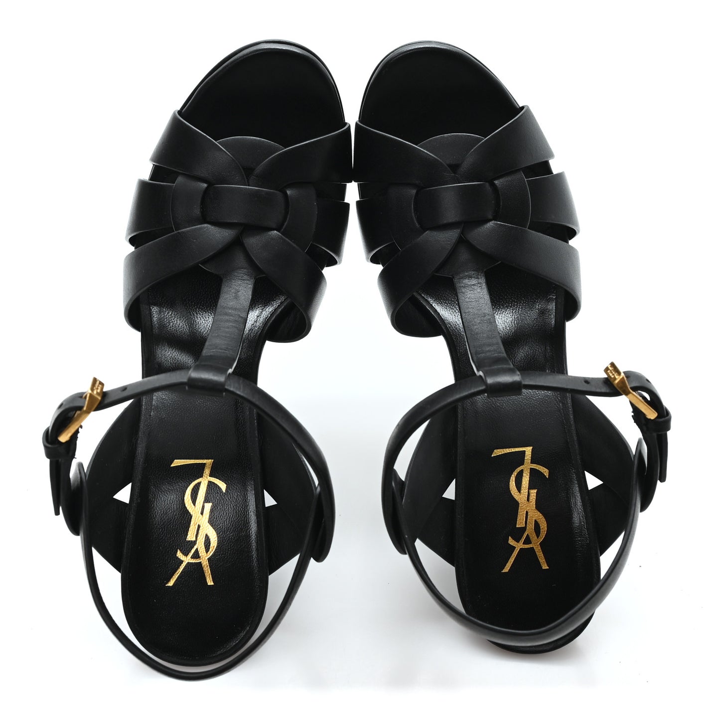 Calfskin Tribute 105 Platform Sandals 38 Black