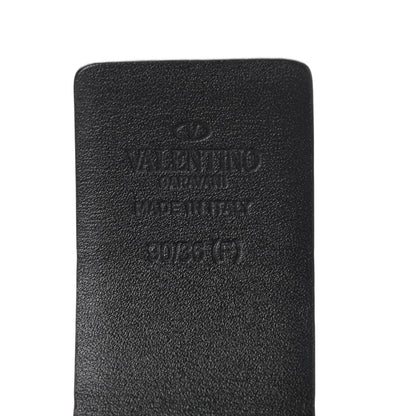 Valentino Garavani Glossy Calfskin VLogo Reversible Belt 90 36 Black Brown 3 of 6