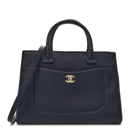 Chanel Grained Calfskin Small Neo Executive Shopper Tote Dark Blue 1 of 10