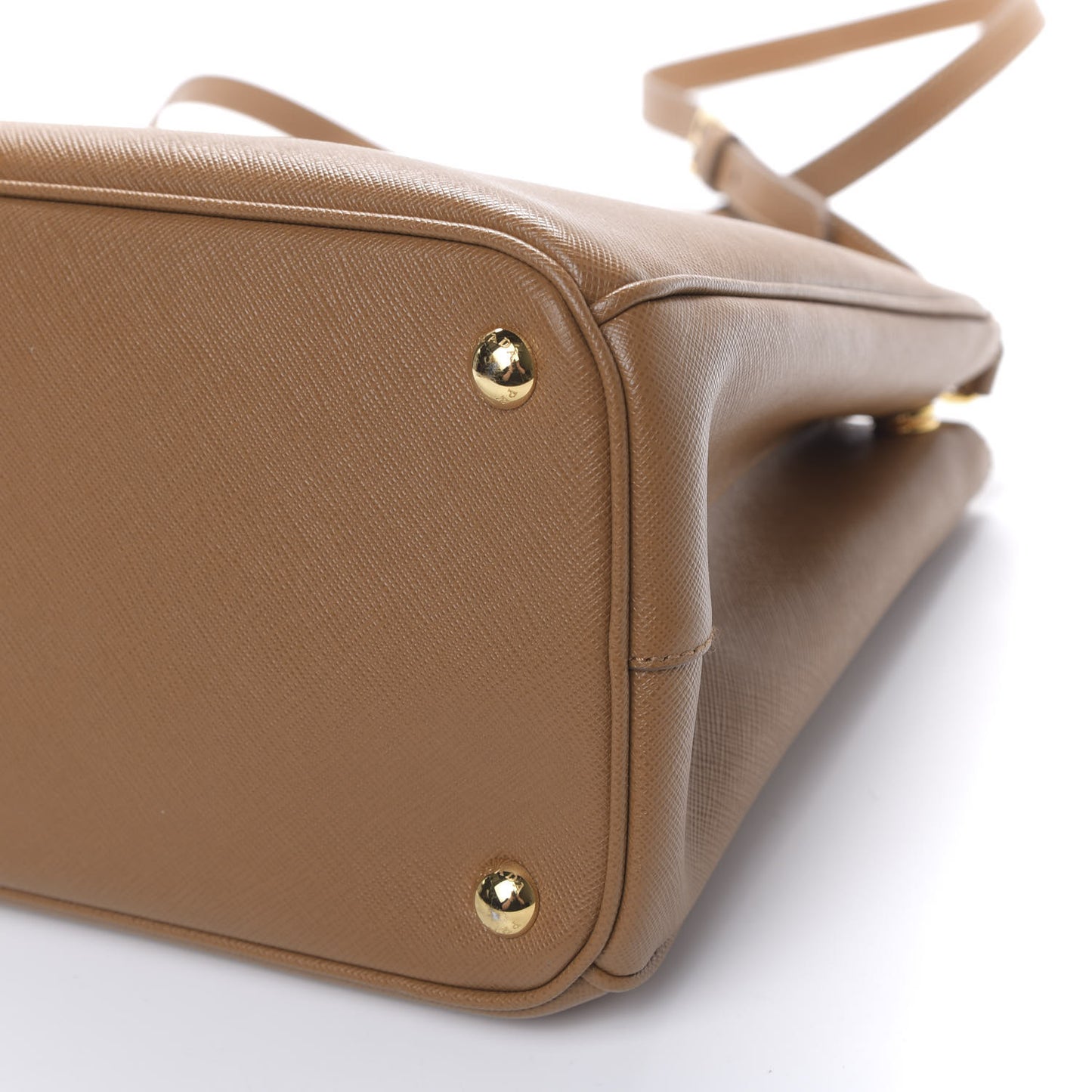 Saffiano Lux Large Galleria Double Zip Tote Caramel