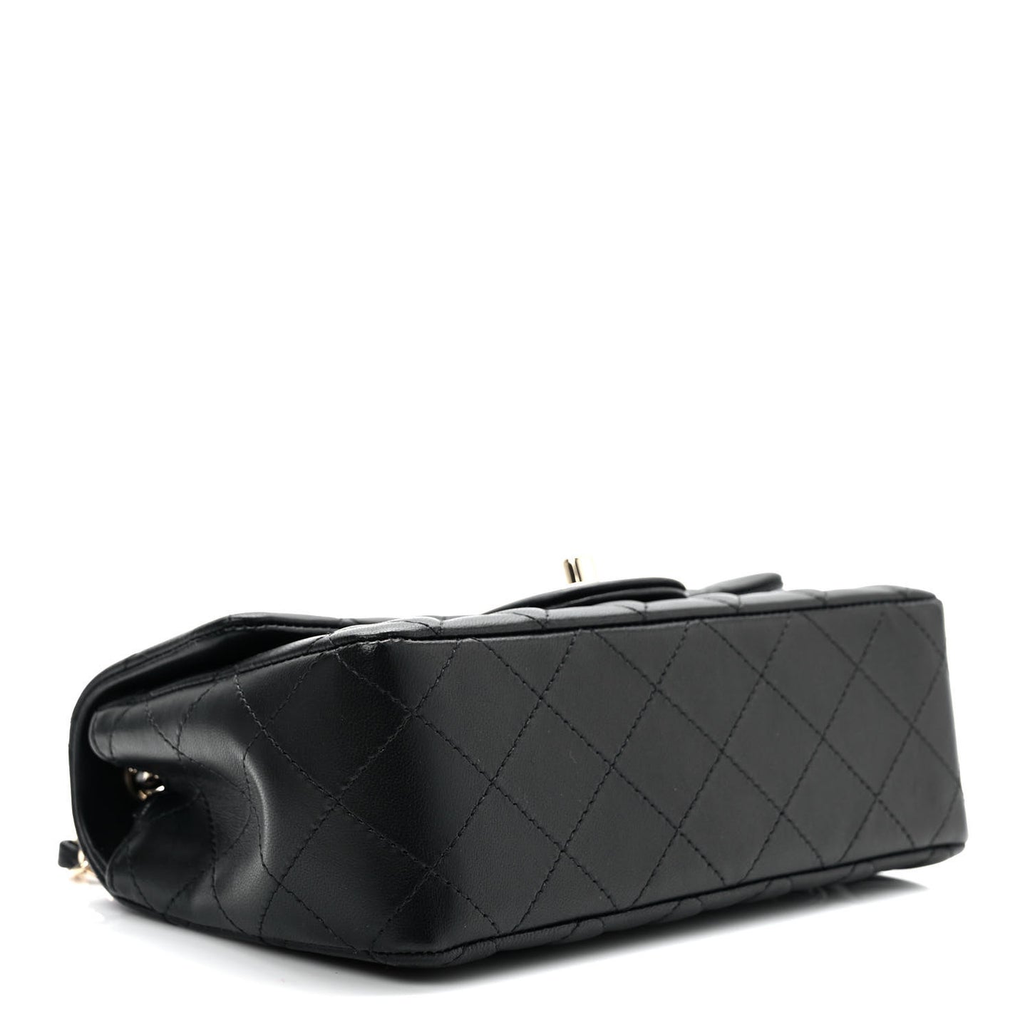 Lambskin Quilted Mini Rectangular Flap Black