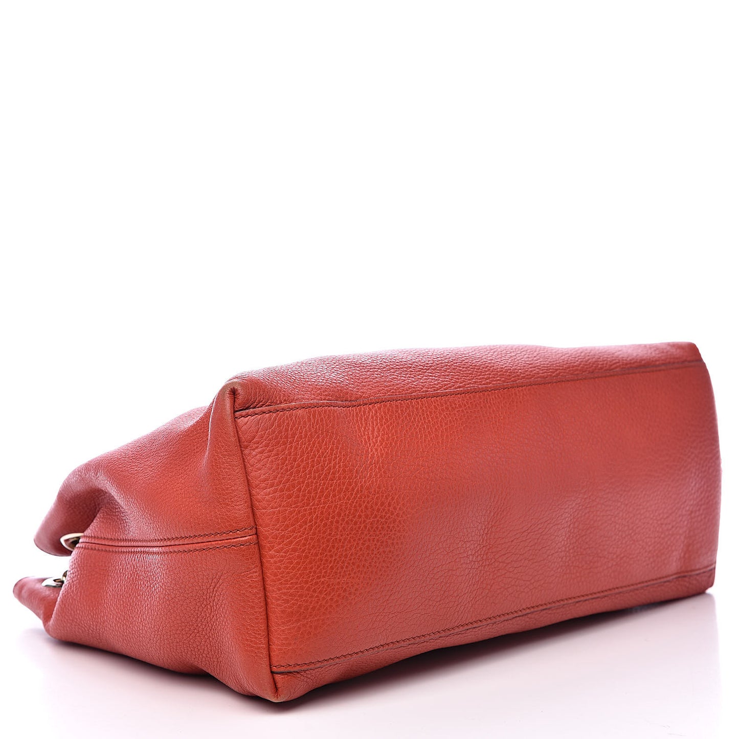Pebbled Calfskin Medium Soho Chain Shoulder Bag Sun Orange