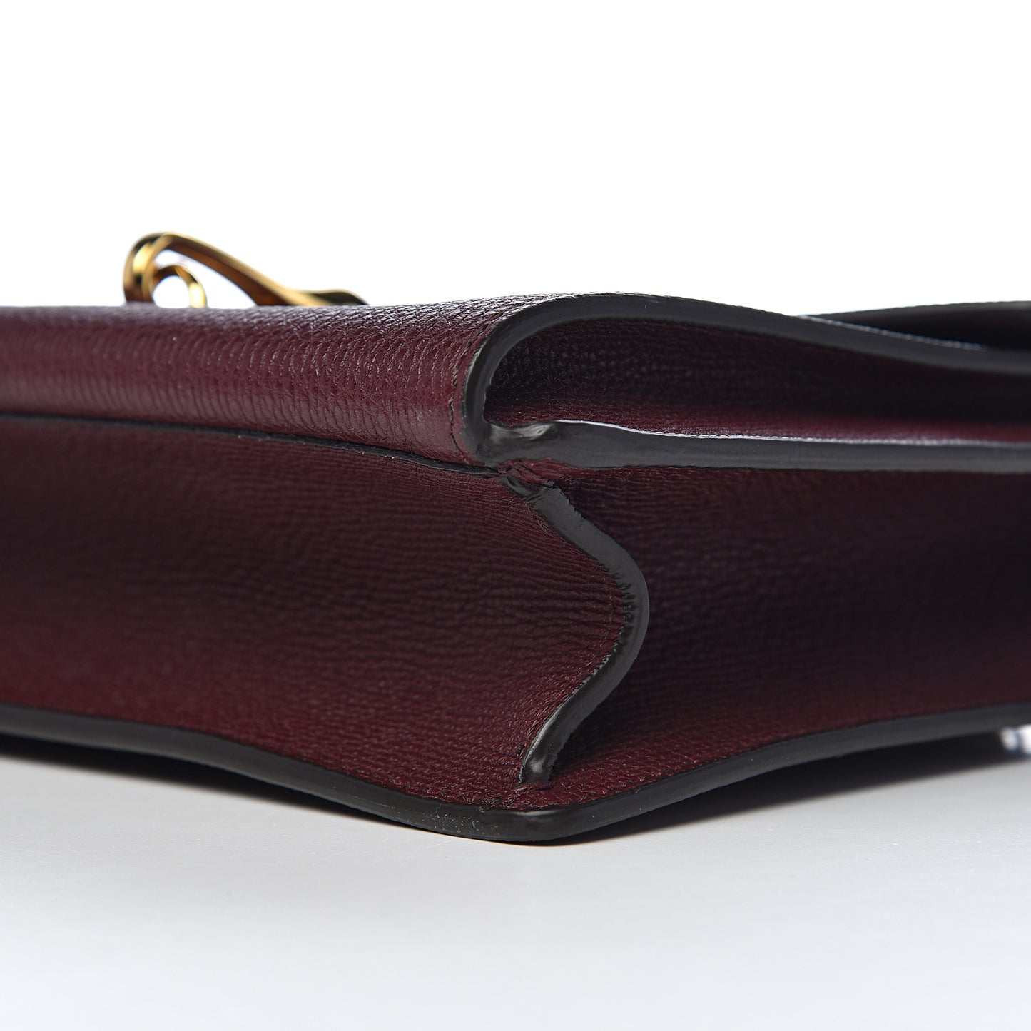 Grainy Calfskin Small Macken Crossbody Bag Mahogany Red