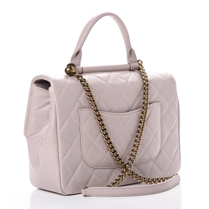 Chanel Calfskin Quilted Large Gold Bar Top Handle Flap Light Pink 2 of 12