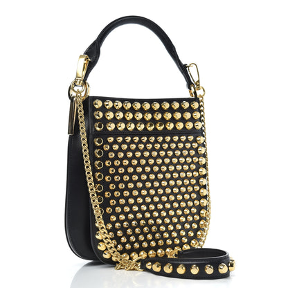 Prada City Calfskin Studded Small Margit Bag Black 3 of 8