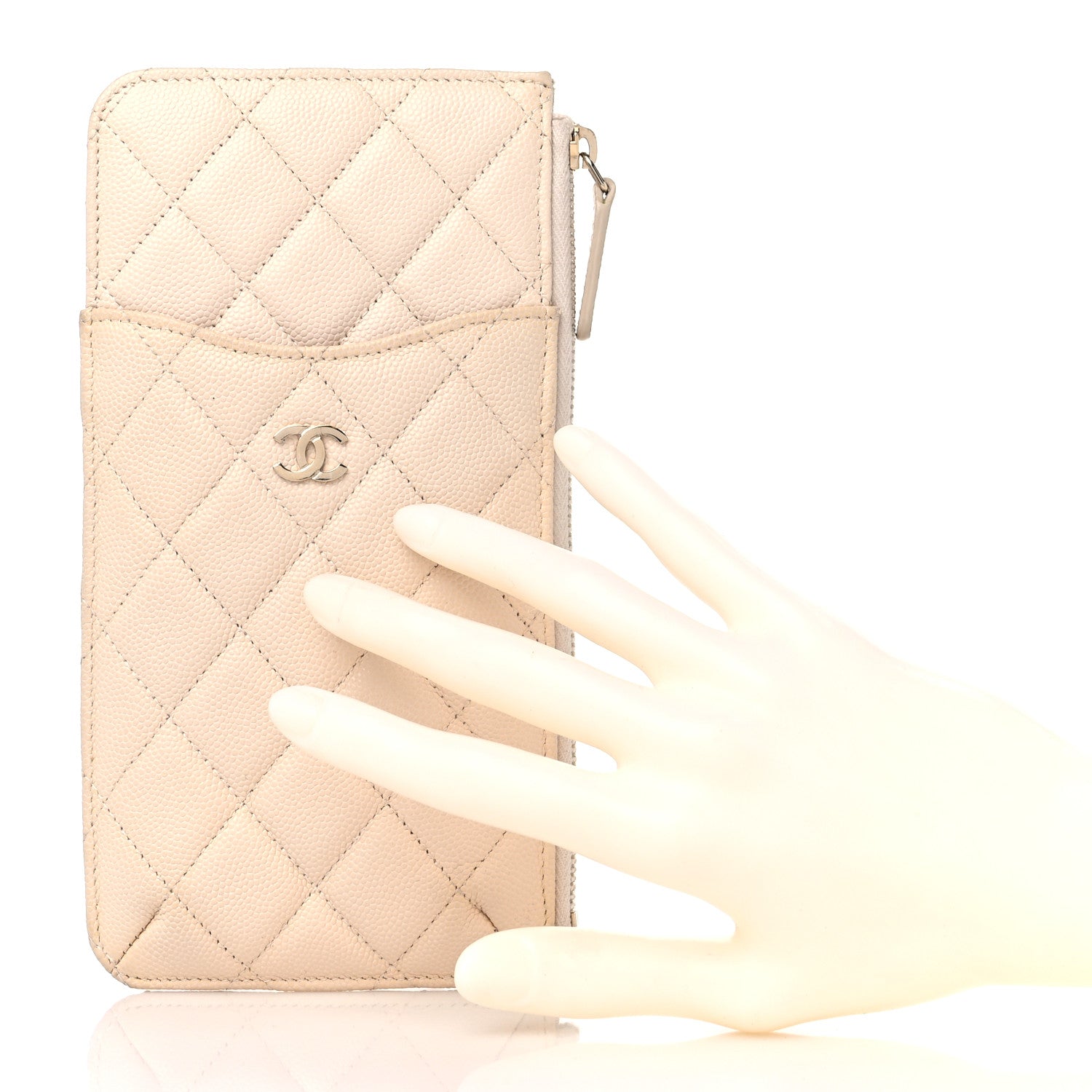 Chanel Caviar Quilted Classic iPhone Pouch Light Beige 2 of 14