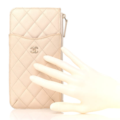 Chanel Caviar Quilted Classic iPhone Pouch Light Beige 2 of 14