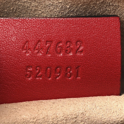 Gucci Calfskin Matelasse Small GG Marmont Chain Shoulder Bag Hibiscus Red 7 of 13