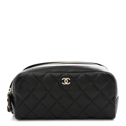 Chanel Caviar Quilted Toiletry Case With Chain Black 1 of 8