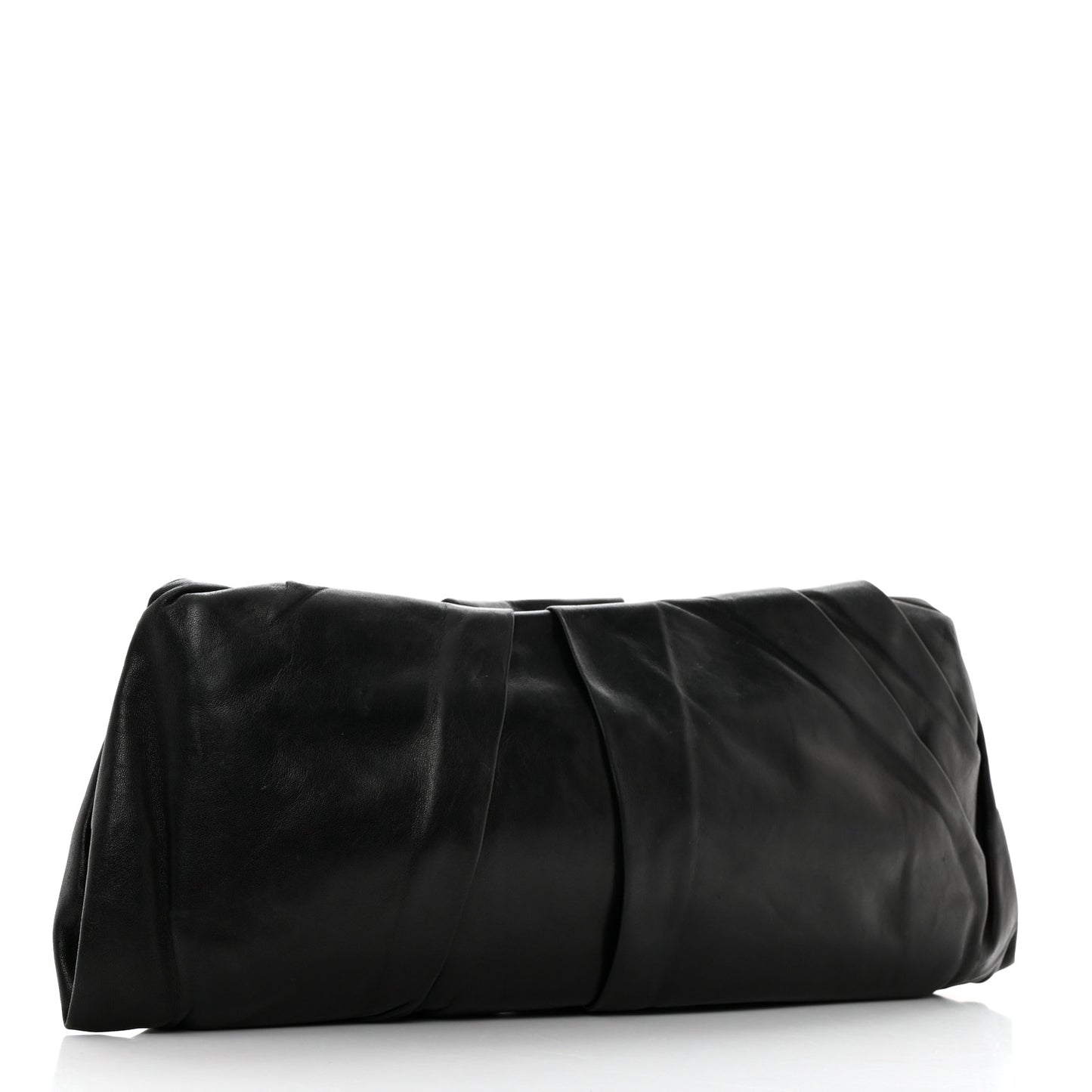 Nappa Pleated Clutch Black