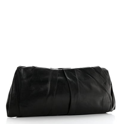 Prada Nappa Pleated Clutch Black 3 of 8