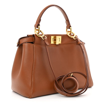 Fendi Nappa Mini Peekaboo Iconic Satchel Corteccia 3 of 11