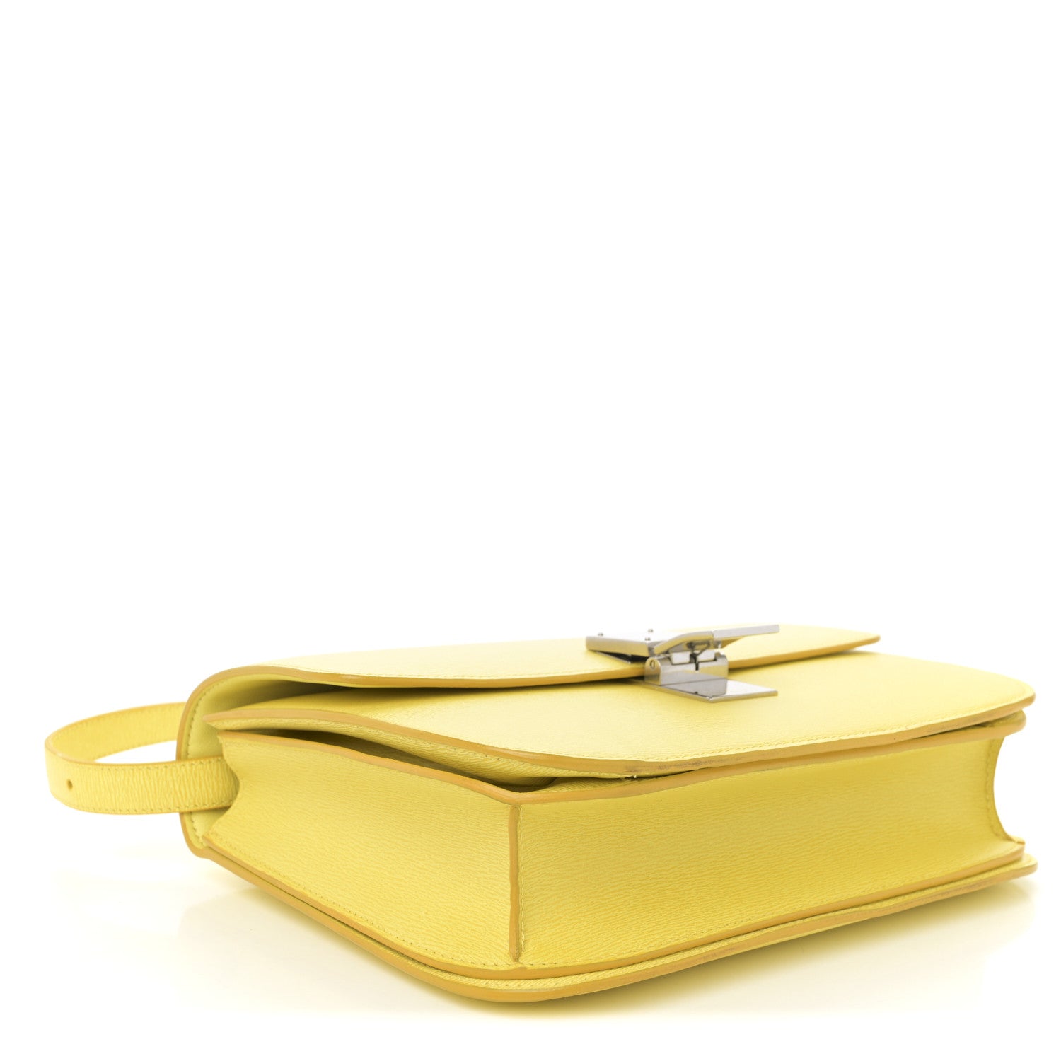 Celine Liege Calfskin Medium Classic Box Flap Bag Fluo Yellow 4 of 12