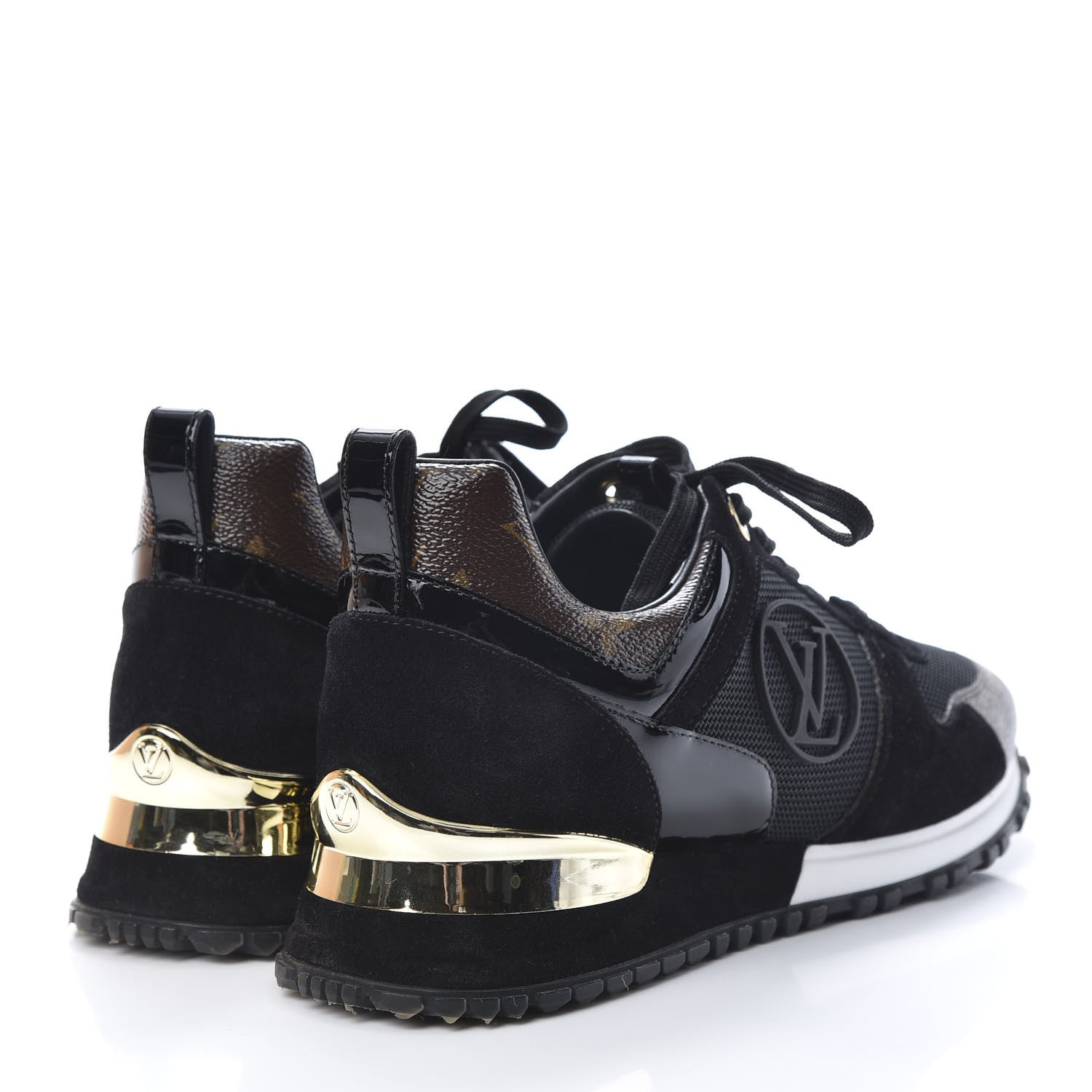 Louis Vuitton Suede Monogram Run Away Sneakers 38 Black 4 of 9