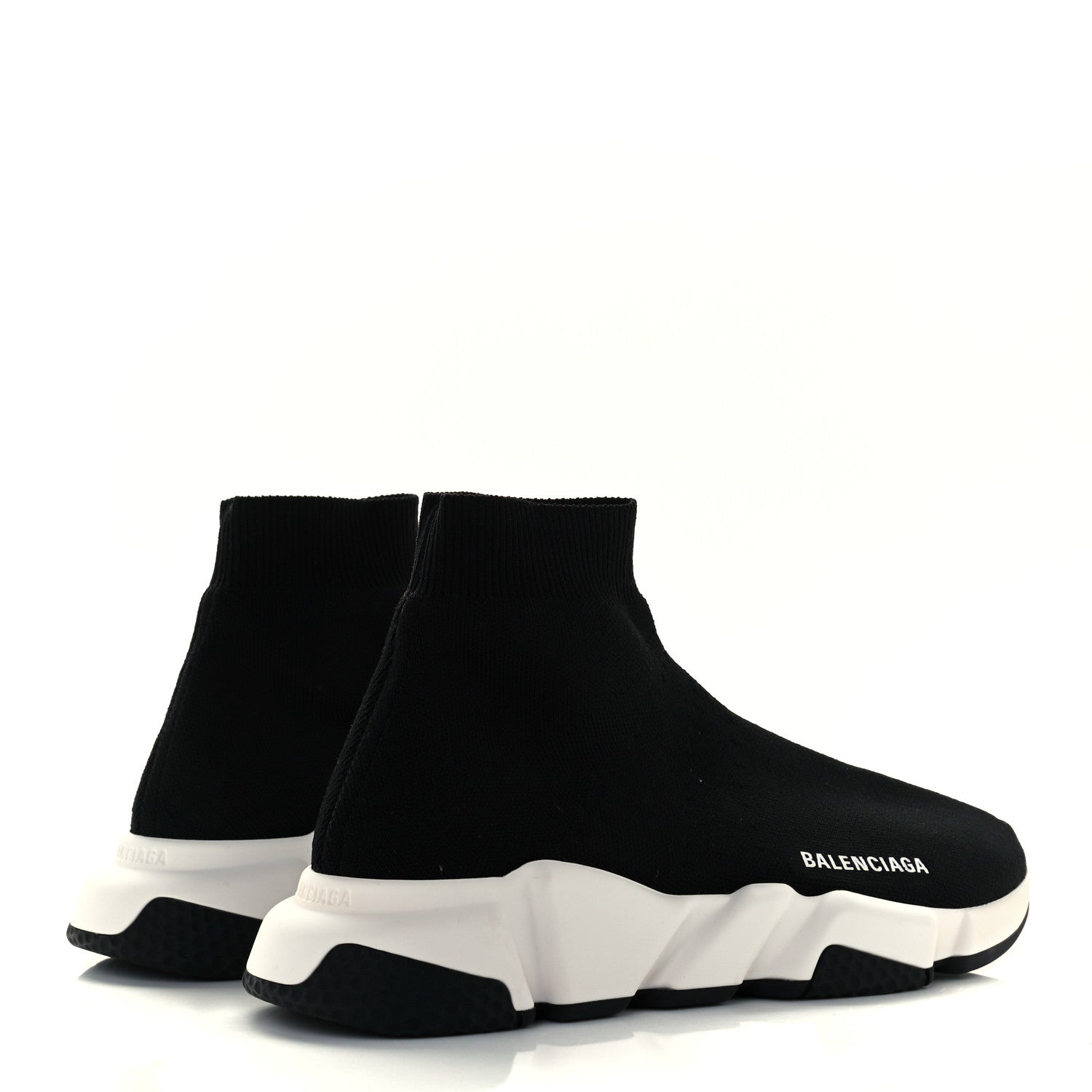Balenciaga Neoprene Knit Womens Speed Sneakers 39 Black White 3 of 11
