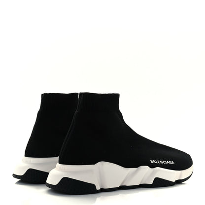 Balenciaga Neoprene Knit Womens Speed Sneakers 39 Black White 3 of 11