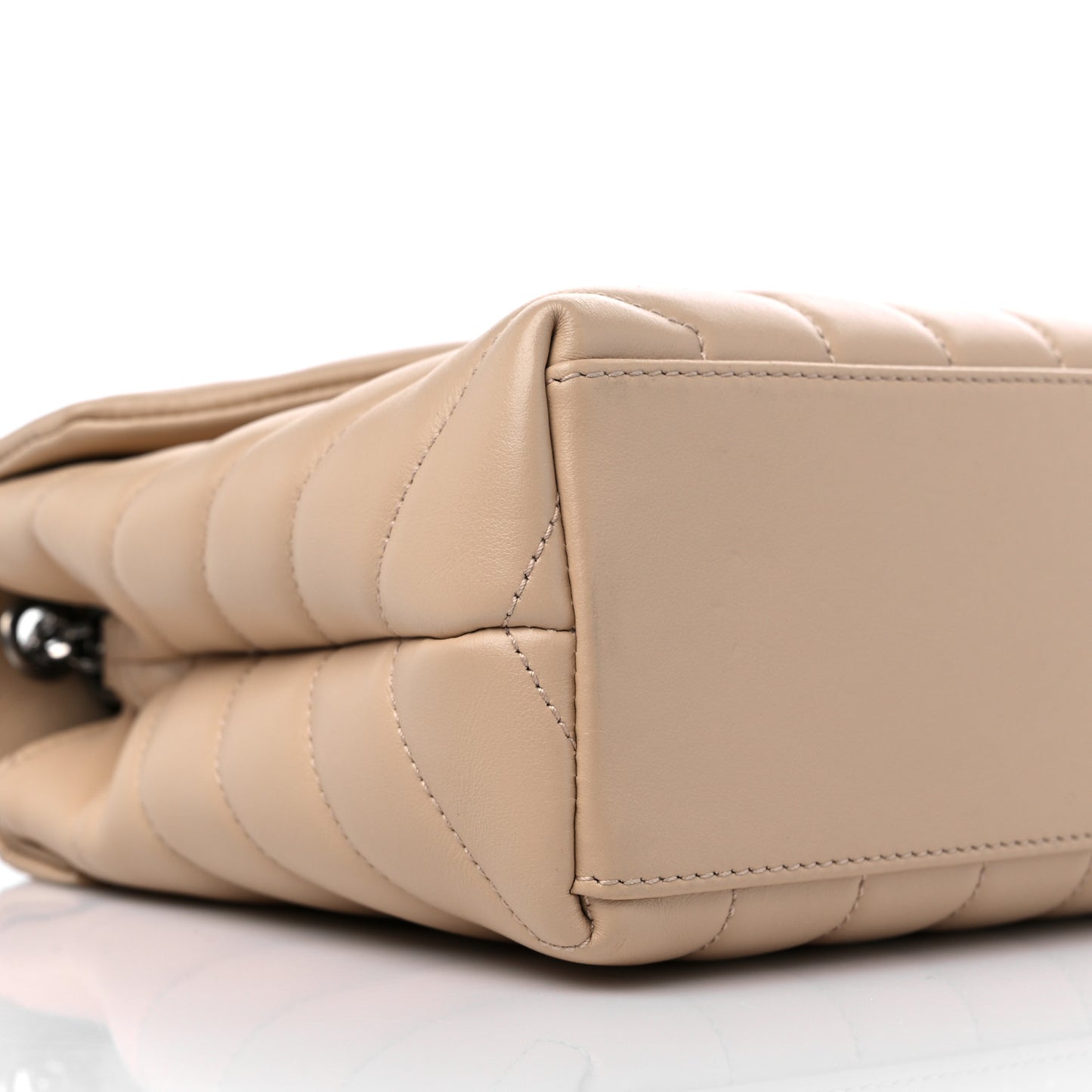 Calfskin Y Quilted Monogram Small Loulou Chain Satchel Dark Beige