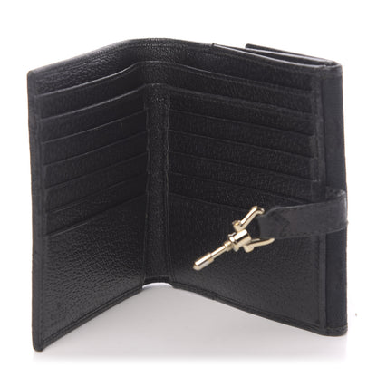 Gucci Monogram Piston Lock Compact Wallet Black 5 of 8