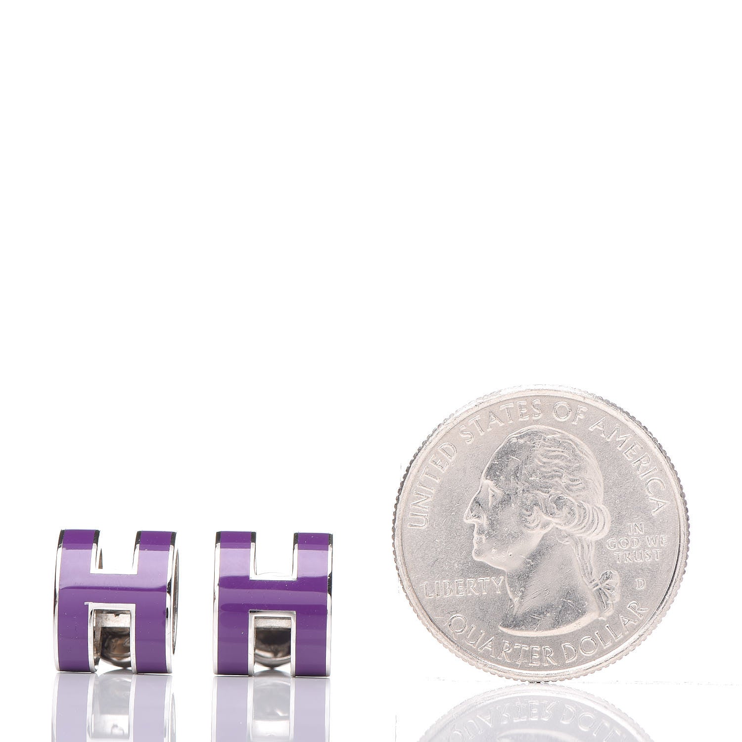 Hermes Palladium Lacquered Pop H Earrings Ultraviolet 2 of 5