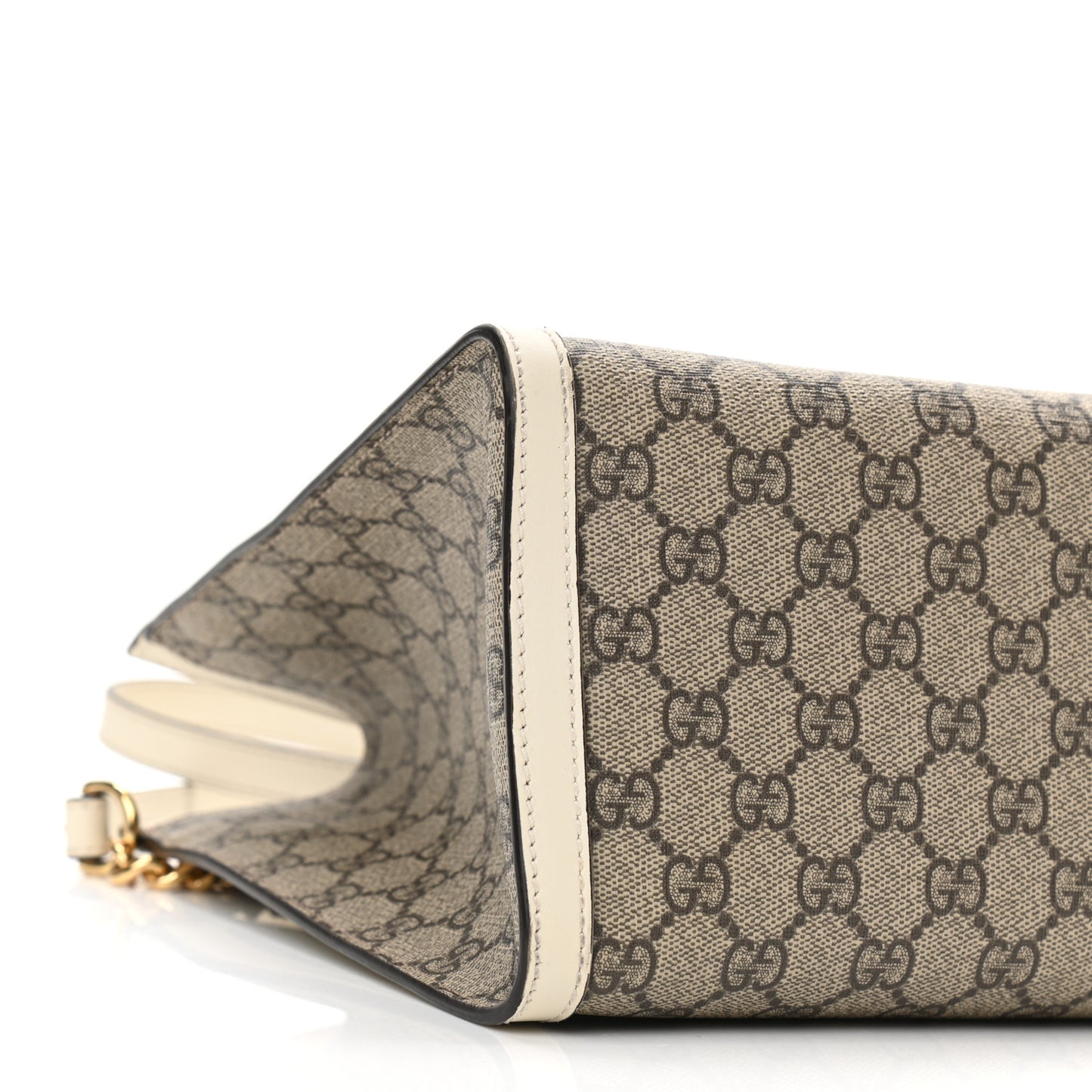 GG Supreme Monogram Medium Padlock Tote White