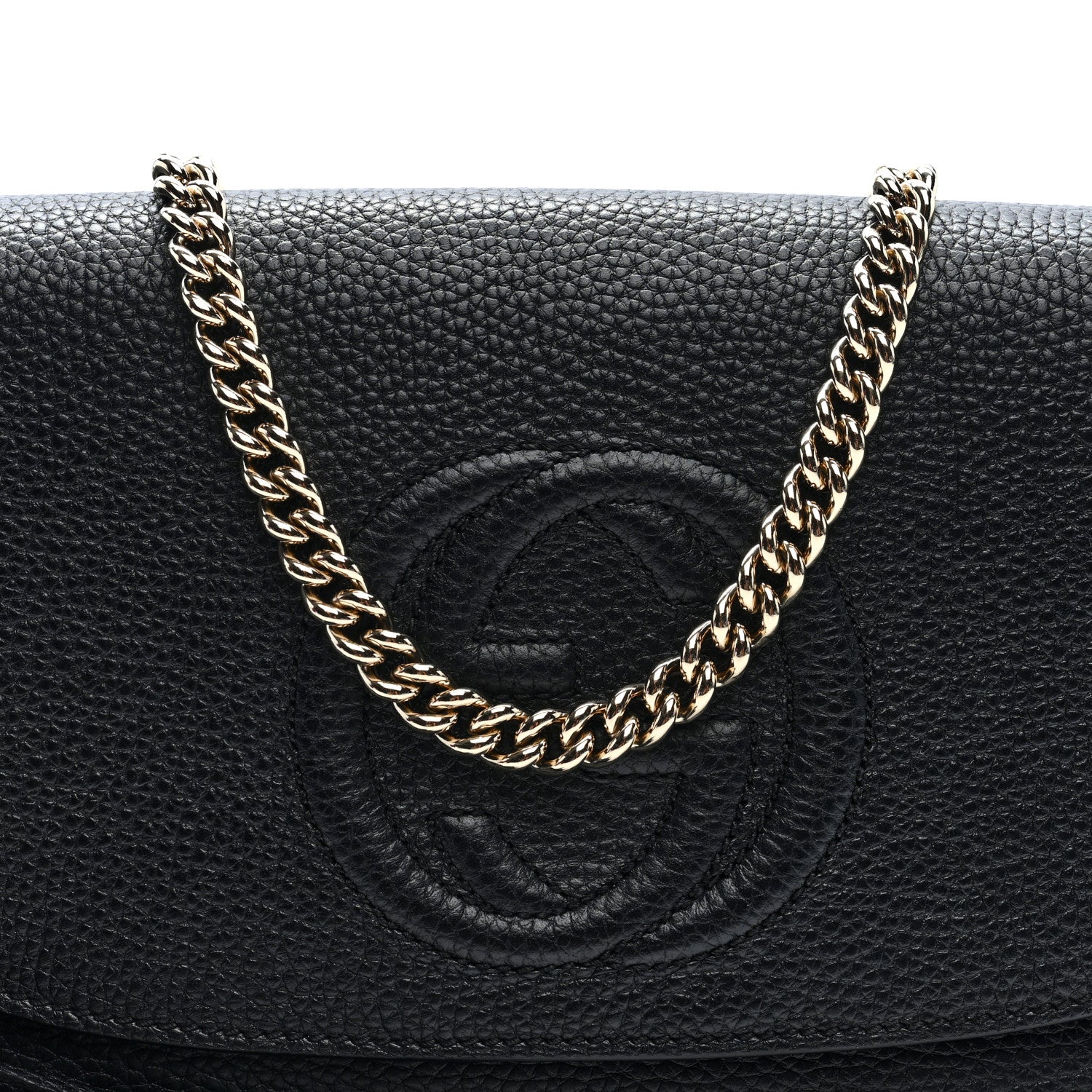 Gucci Pebbled Calfskin Medium Soho Flap Crossbody Black 8 of 10