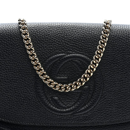 Gucci Pebbled Calfskin Medium Soho Flap Crossbody Black 8 of 10