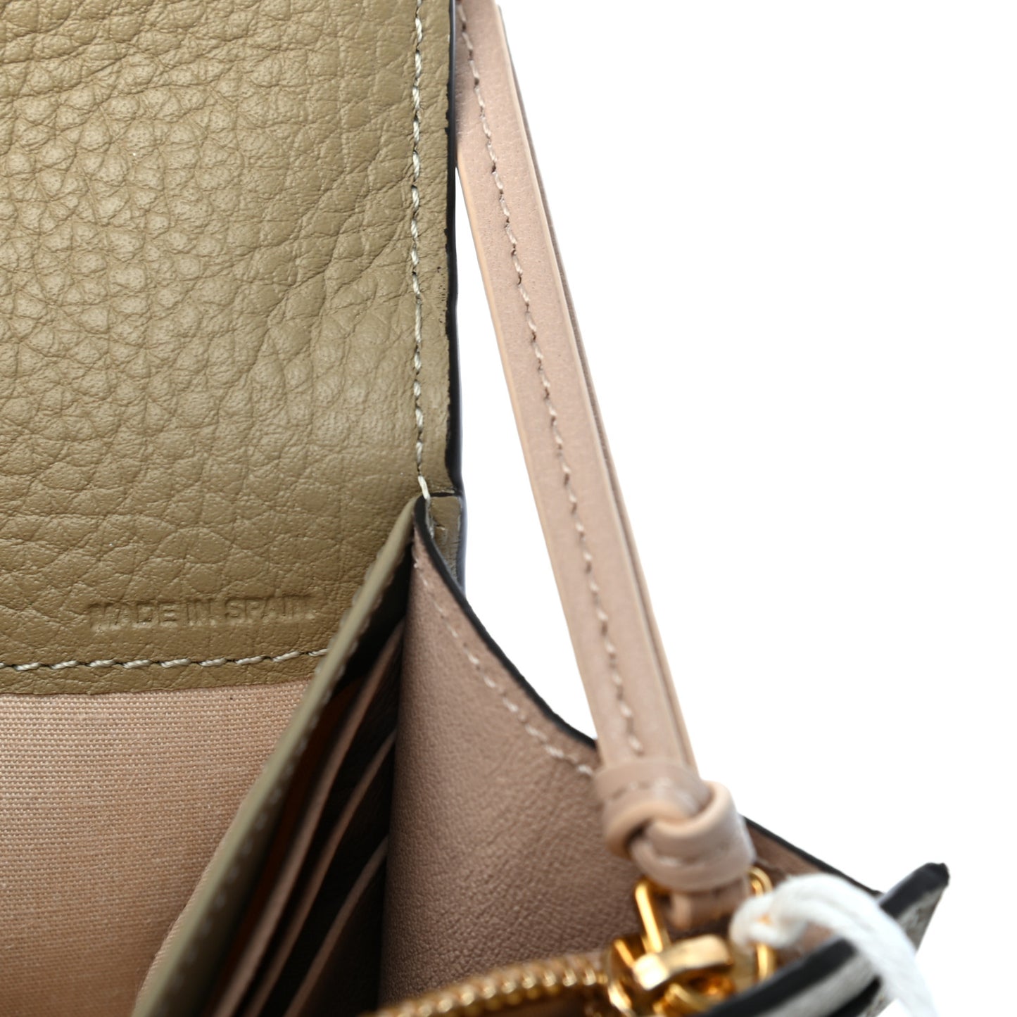 Calfskin Alphabet Long Wallet Sage