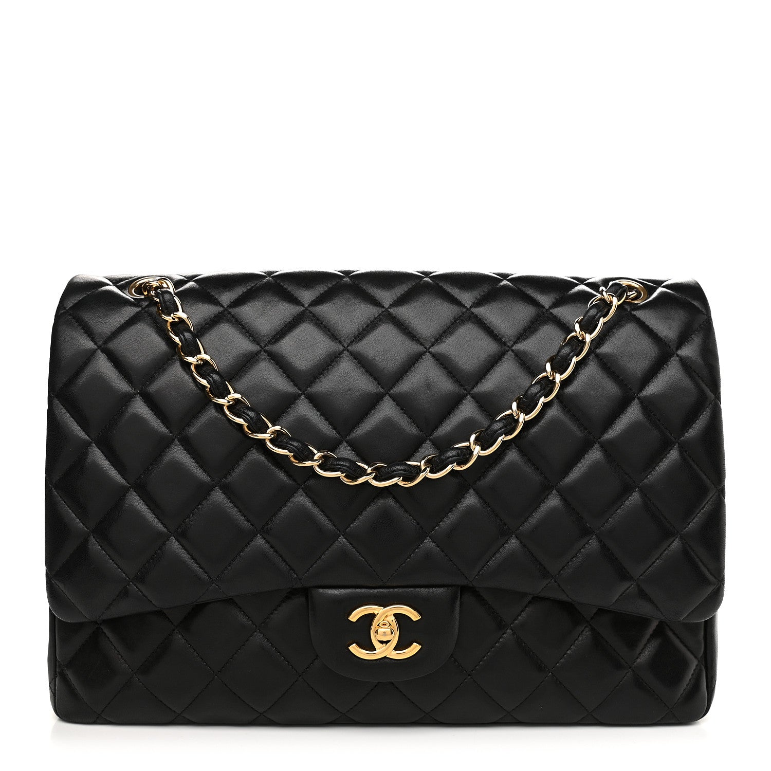Chanel Lambskin Quilted Maxi Single Flap Black 1 of 10