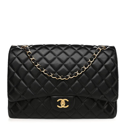Chanel Lambskin Quilted Maxi Single Flap Black 1 of 10