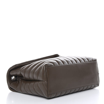 Saint Laurent Calfskin Y Quilted Monogram Medium Loulou Chain Satchel Kaki Fonce 4 of 10