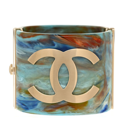 Chanel Resin CC Cuff Blue Multicolor 1 of 5