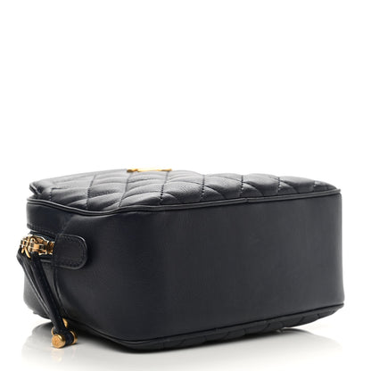 Chanel Calfskin Quilted CC Small Vanity Case Navy 6 of 21