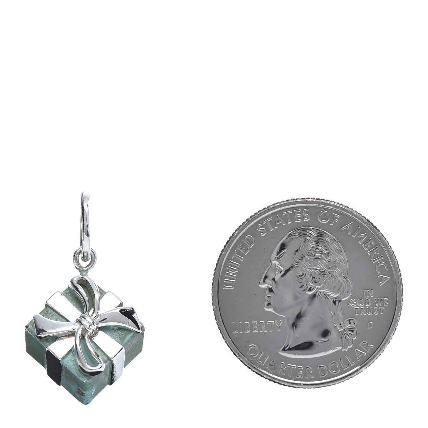 Sterling Silver Enamel Gift Box Charm Blue