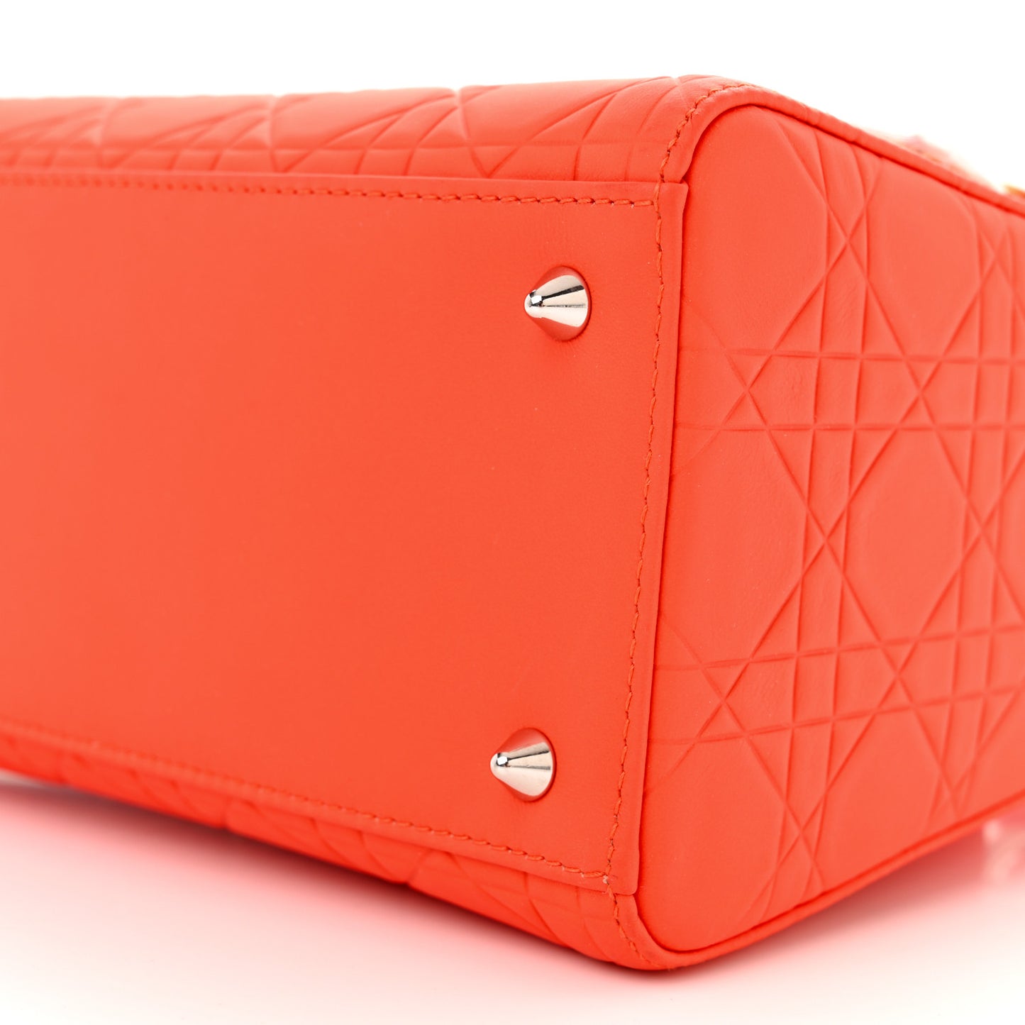 Ultra Matte Calfskin Cannage Medium Lady Dior Orange