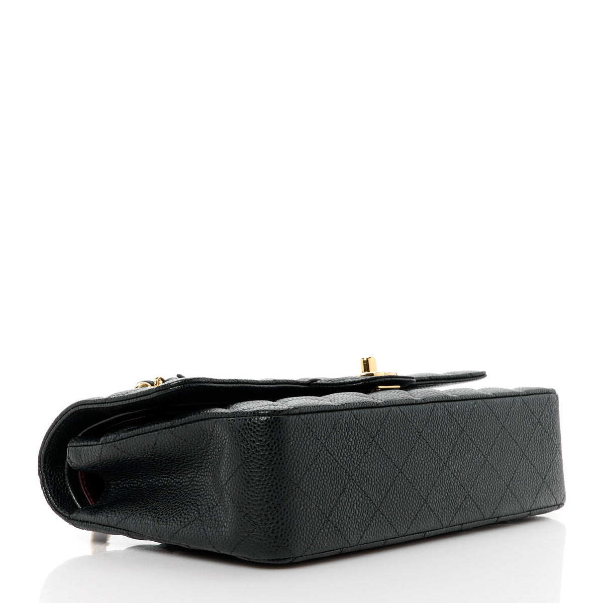 Caviar Quilted Medium Double Flap Black