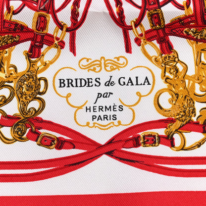 Hermes Silk Brides de Gala Nano Scarf 20 Rouge White Or 2 of 4