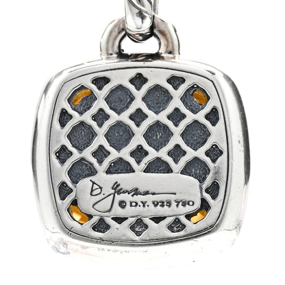 David Yurman Sterling Silver 18K Yellow Gold Diamond Citrine 17mm Albion Pendant Necklace 5 of 5