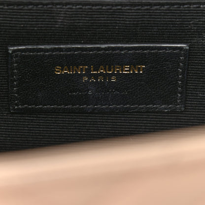 Saint Laurent Grain De Poudre Matelasse Chevron Large Monogram Satchel Dark Beige 6 of 17
