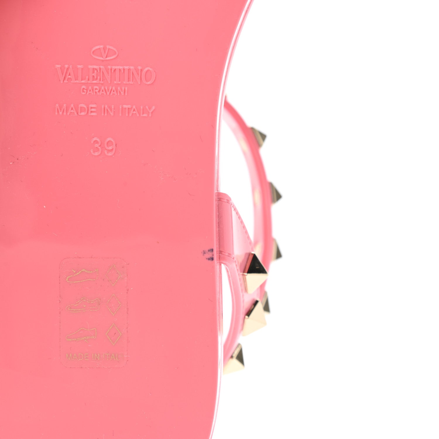 Valentino Garavani PVC Jelly Rockstud Caged Sandals 39 Sweet Pink 9 of 9