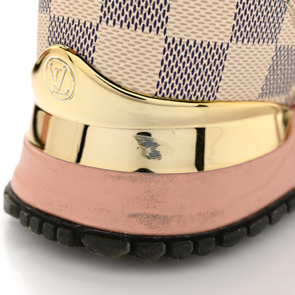 Louis Vuitton Suede Damier Azur Run Away Sneakers 36.5 Pink 9 of 12