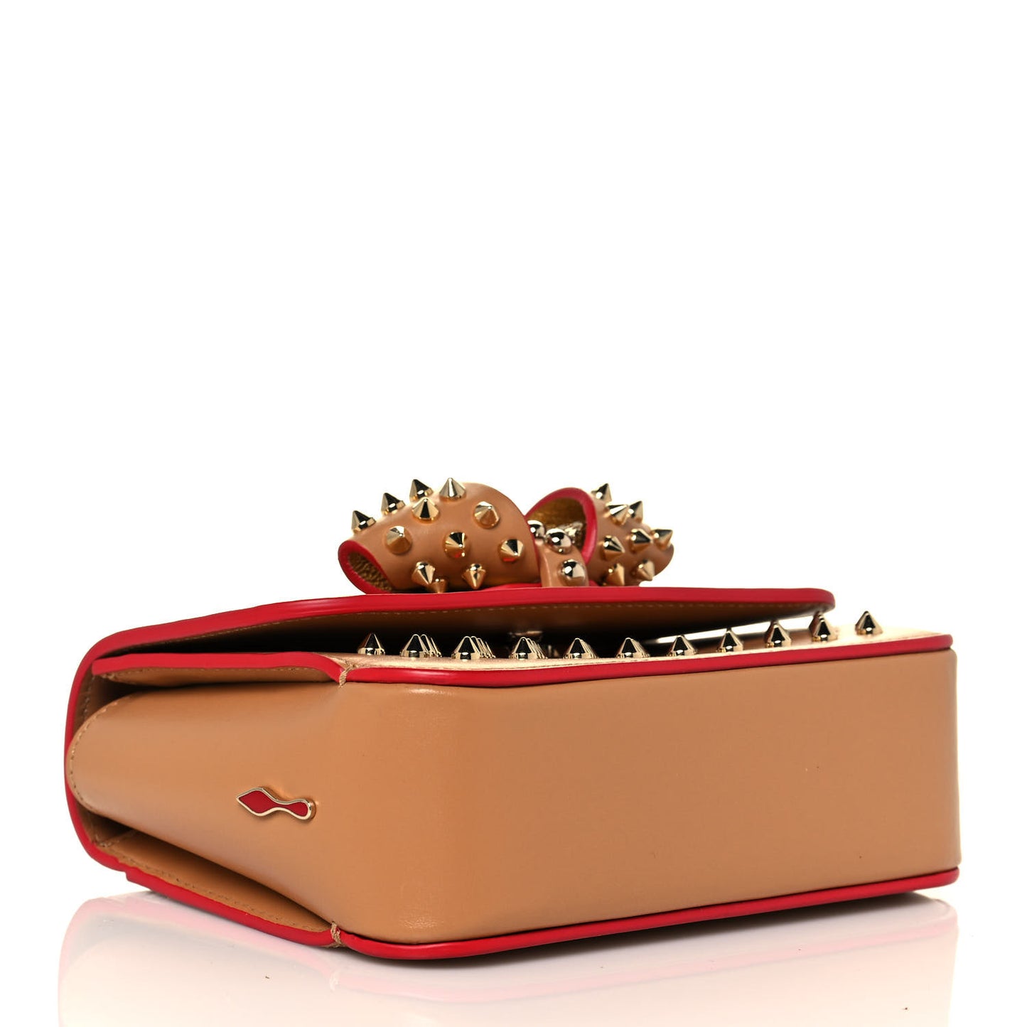 Calfskin Spikes Baby Sweet Charity Shoulder Bag Biscuit