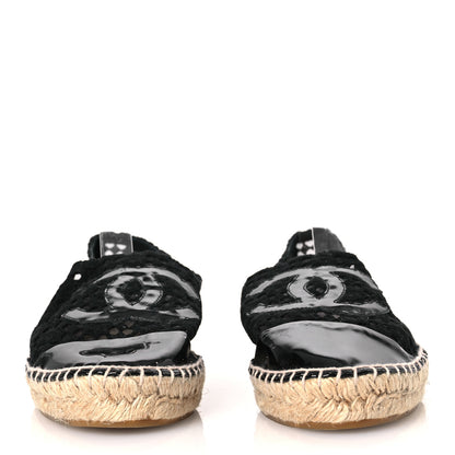 Chanel Lace Patent CC Espadrilles 40 Black 3 of 12