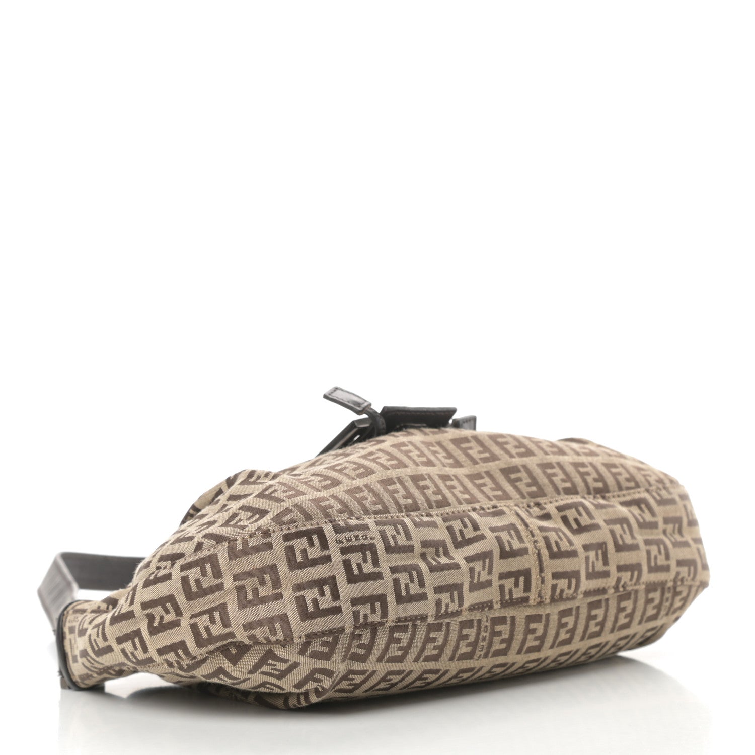Fendi Zucchino Vitello Drawstring Shoulder Bag Testa di Moro Beige 4 of 14