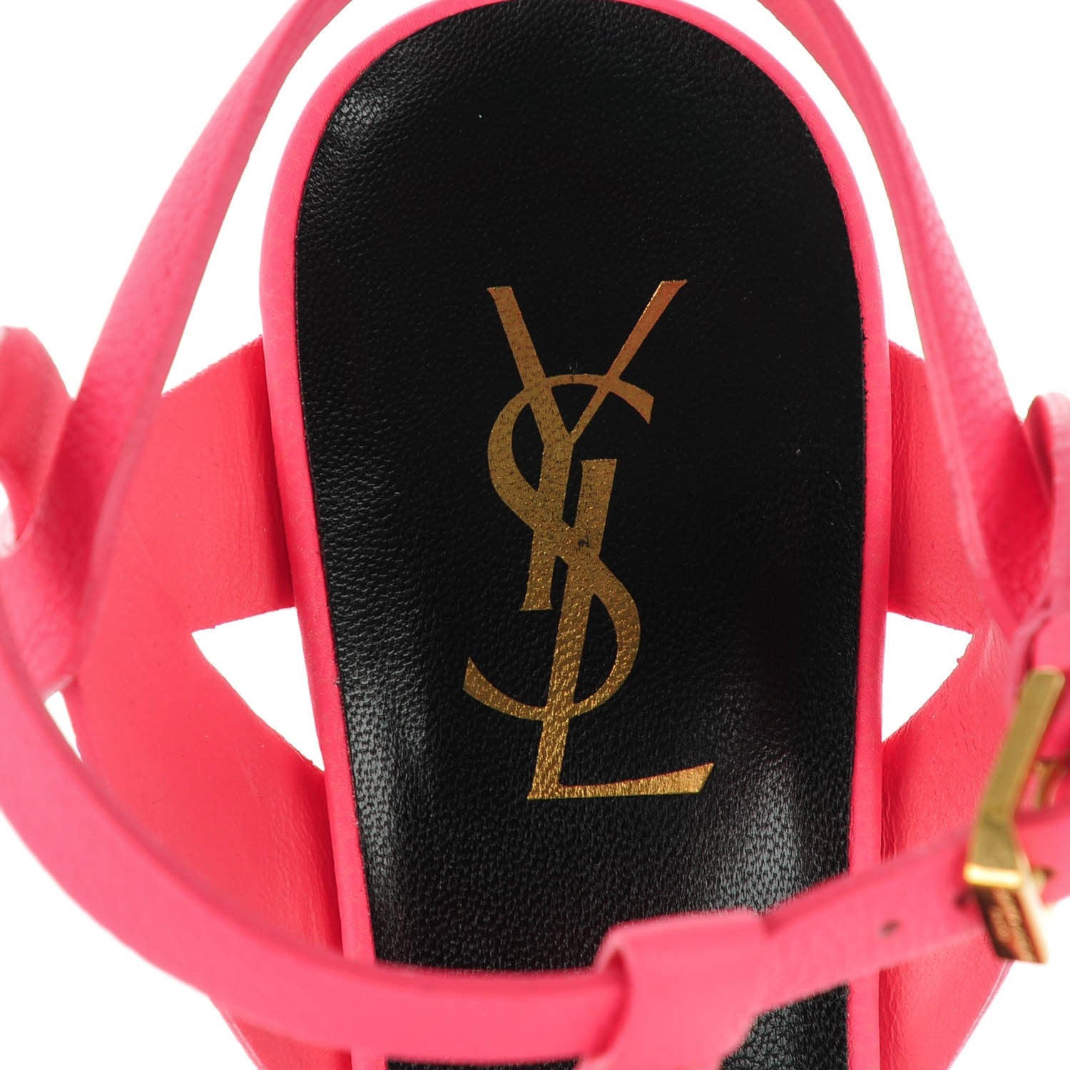 Saint Laurent Grained Calfskin Tribute 75 Platform Sandals 39 Rose Clair 7 of 7
