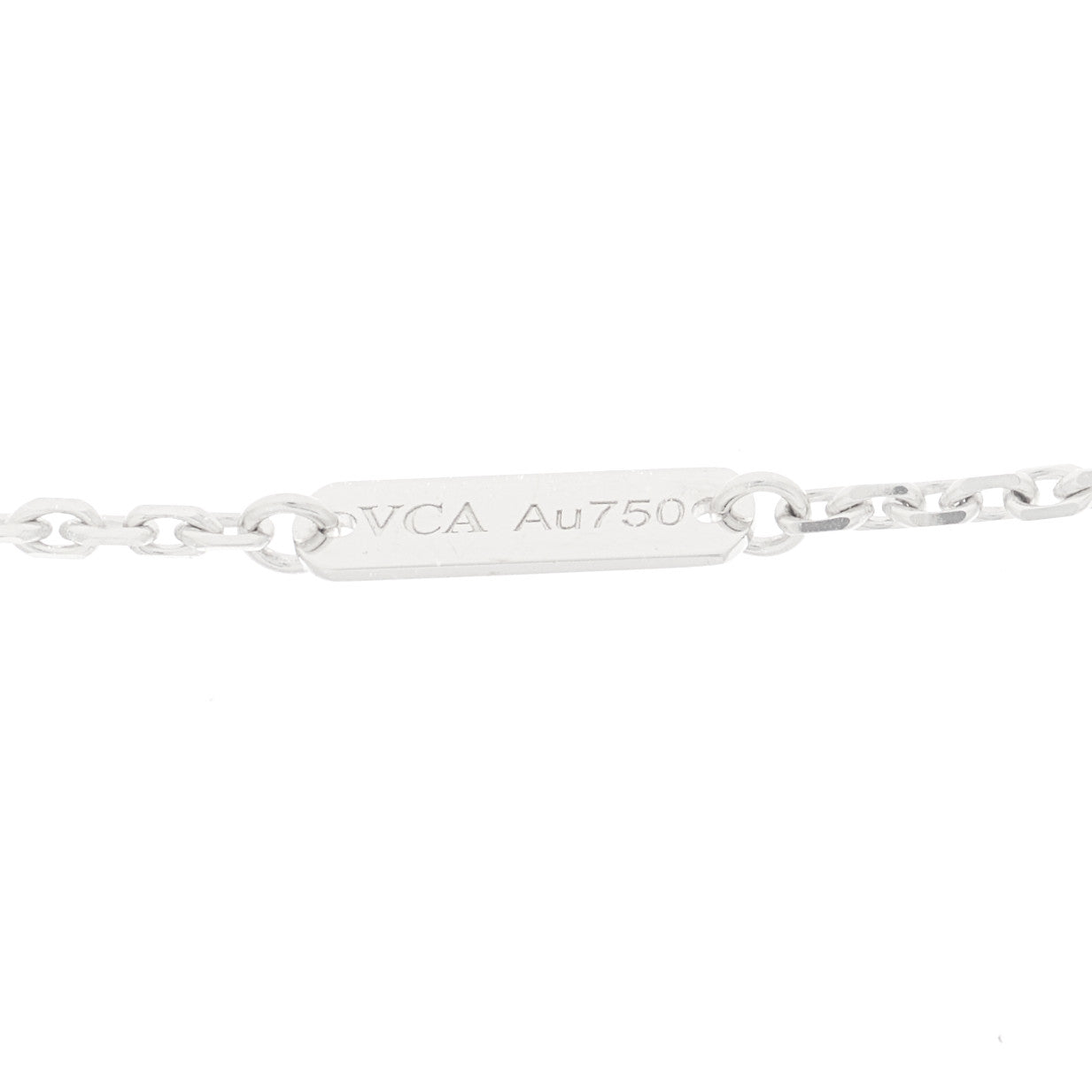Van Cleef & Arpels 18K White Gold Mother of Pearl Vintage Alhambra Pendant Necklace 4 of 5