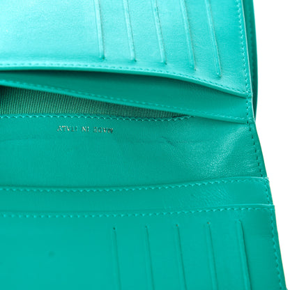 Chanel Patent Quilted Zip Pocket Wallet Turquoise 11 of 26