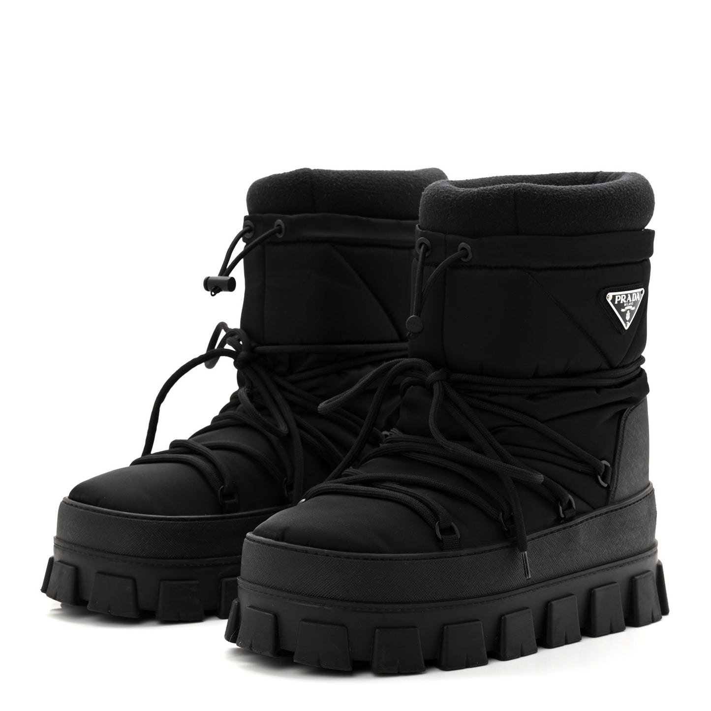 Re-Nylon Triangle Logo Apres Ski Ankle Boots 42 Black