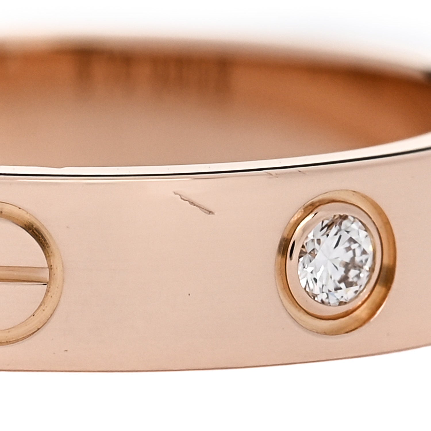 Cartier 18K Pink Gold Diamond 4mm LOVE Wedding Band Ring 49 5 5 of 6