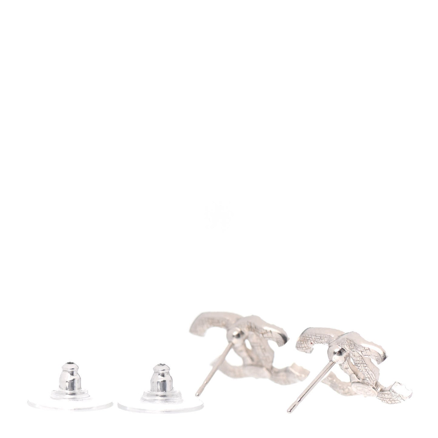 Crystal Large CC Earrings Silver