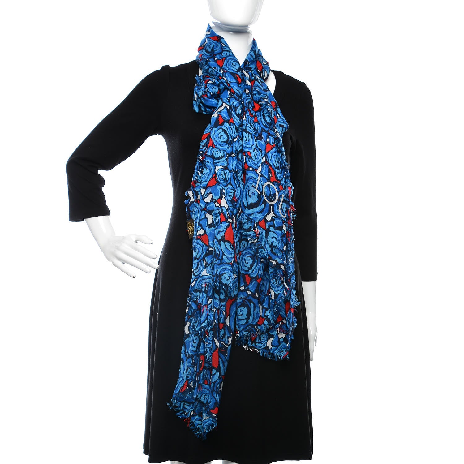 Louis Vuitton Modal Silk Rock'n'Roses Stole Blue 2 of 6